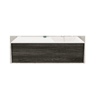 Boss & Wessing Badkamermeubel BWS Madrid Washed Oak 120x45x30 cm Mat Witte Solid Surface Wastafel Rechts (1 kraangat)