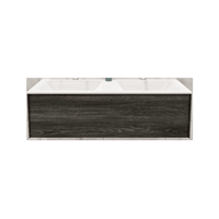 Boss & Wessing Badkamermeubel BWS Madrid Washed Oak 120x45x30 cm Mat Witte Solid Surface Wastafel Dubbel (2 kraangaten)