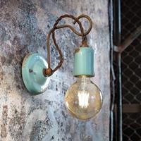 Ferroluce Wandlamp in vintage stijl C665 turquoise