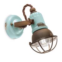 Ferro Luce Wandlamp C1675/1 met mandje, 1-lamps, turquoise