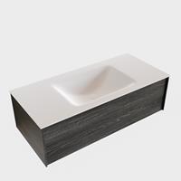 Boss & Wessing Badkamermeubel BWS Madrid Antraciet 100x45x30 cm Mat Witte Solid Surface Wastafel (0 kraangaten)