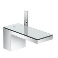 Hansgrohe AXOR MyEdition 1-gats wastafelkraan 70 m. zwart glas m. push open garnituur voorsprong 15.1cm chroom 47010600