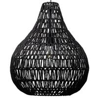 beliani Moderne Hängelampe aus schwarzem Papiergeflecht Molopo - Schwarz