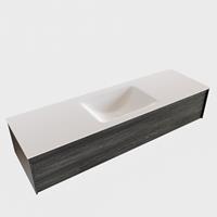 Boss & Wessing Badkamermeubel BWS Madrid Antraciet 150x45x30 cm Mat Witte Solid Surface Wastafel (0 kraangaten)