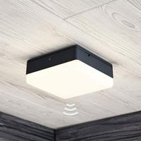 Lampenwelt.com LED plafondlamp Thilo, grijs, 16 cm, HF sensor