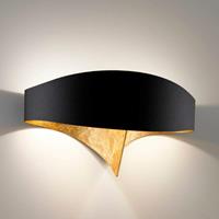 Selene Schwarz-goldene Designer-Wandlampe Scudo LED