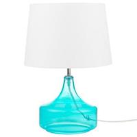 beliani Klassiche Tischlampe Glas blau/weiss Erzen - Blau