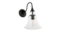 Groenovatie Vintage Wandlamp Zwart Met Glazen Lampenkap