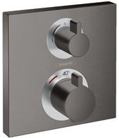 Hansgrohe Ecostat afdekset thermostaat 2 functies brushed black chrome