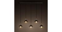 Groenovatie Industrieel Design Hanglamp 5 Kappen Zwart