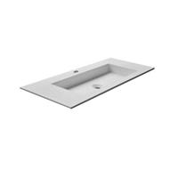 Boss & Wessing Wastafel  1 Kraangat 45.5x77 cm Solid Surface Wit