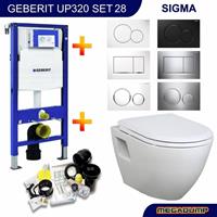 geberit Up320 Toiletset 28 Creavit Tp325 Wit Met Softclose Zitting - Standaard Sigma 01 - Wit - 115770115