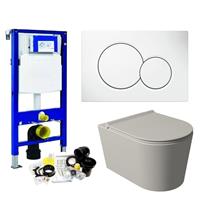 Geberit UP320 Toiletset Set53 Wandcloset Salenzi Civita Mat Grijs Sigma Drukplaat