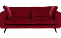 Goossens Bank Suite Velours rood, stof, 2,5-zits, elegant chic