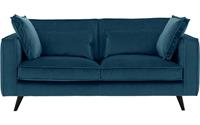Goossens Bank Suite Velours blauw, stof, 2,5-zits, elegant chic