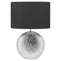 Beliani - Glamouröse Tischlampe kugelförmiger Lampenfuß Keramik/Polyester Nasva