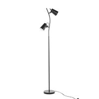beliani Moderne Stehlampe in Schwarz verstellbarer Lampenschirm Flint - Schwarz