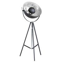 beliani Moderne Stehlampe in Schwarz und Silber 165 cm Thames ii - Schwarz