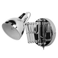 beliani Wandleuchte Silber Metall mit Ziehharmonika Arm verstellbarer Schirm Glockenförmig Industrie Look - Silber