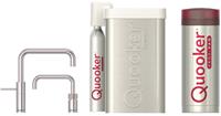 Quooker Nordic Square Twintap RVS met PRO3 boiler en CUBE reservoir 5-in-1 kraan