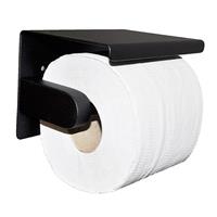 Douche Concurrent Brush enkele toiletrolhouder mat zwart