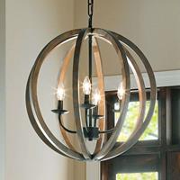 FEISS Hanglamp Allier uit hout met vier lampjes 52,1 cm