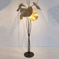 J. Holländer LED vloerlamp Controversia, gouden lampenkap