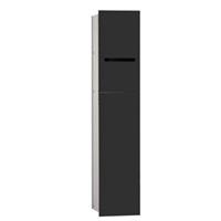 Asis module 2.0 WC-Modul - Unterputzmodell, Papierhalter, 1 Tür mit Schlitz, Türanschlag links, Farbe: aluminium/schwarz - 975427551 - Emco