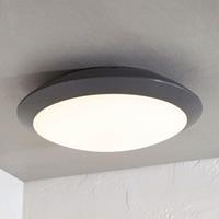 Lampenwelt.com LED-Außendeckenlampe Naira, grau, o. Sensor