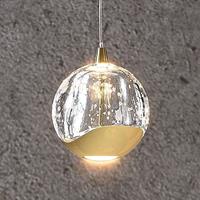 Lucande LED-Pendellampe Hayley mit Glaskugel, 1-fl., gold