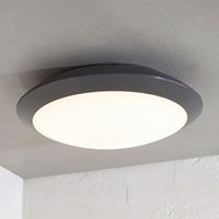 Lindby LED-Außendeckenlampe Naira m. Sensor, grau