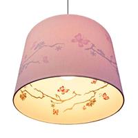 Waldi Carla - roze hanglamp, bedrukte binnenzijde