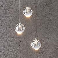 Lampenwelt.com LED hanglamp Hayley met glasbol, 3 lampjes, chroom