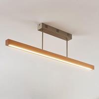 LUCANDE LED houten plafondlamp Tamlin, beukkleuren, 100 cm