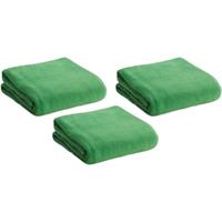 3x Fleece dekens/plaids groen 120 x 150 cm Groen