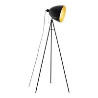 EGLO Hunningham Vloerlamp - E27 - 135,5 cm - Zwart, Goud