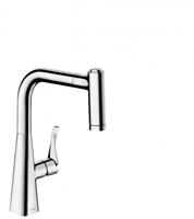 hansgrohe Metris M71 Einhebel-Küchenmischer 220, Ausziehbrause, 2jet, Farbe: Chrom - 14834000