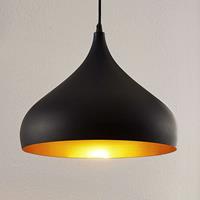 Lindby Aluminium hanglamp Ritana, zwart-goud