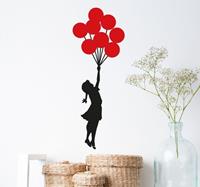 tenstickers Muursticker Banksy Meisje Balonnen