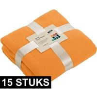 James & Nicholson 15x Fleece dekens/plaids oranje 130 x 170 cm Oranje