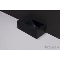 Forzalaqua Venetia Xs fontein 29x16x10cm geen kraangat links rechthoek graniet gezoet antraciet 8010289