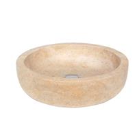 Forzalaqua Verona waskom 40x40x12cm 40cm ROND Travertin gezoet beige 100008