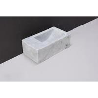 Forzalaqua Venetia Xs fontein 29x16x10cm geen kraangat links rechthoek carrara gepolijst marmer 100433