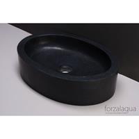 Forzalaqua Firenze waskom 50x30x12cm ovaal graniet gezoet antraciet 8010238