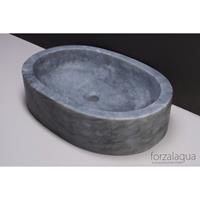 Forzalaqua Firenze waskom 50x35x12cm OVAAL Marmer gezoet blauw wit 100019