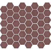 The Mosaic Factory The Moasaic Factory Valencia mozaïektegel 4.3x4.9x0.5cm hexagon bordeaux mat voor wand en vloer en voor binnen en buiten vorstbestendig VAL12M