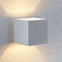 Lindby Mirza aluminium-wandlamp, hoekig, wit