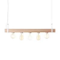 Brilliant lamp White Wood hanglamp 5-lichts beton / hout