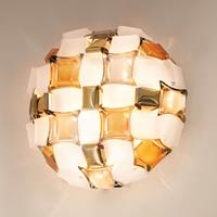 Slamp Mida wandlamp, 32x32 cm amber/wit