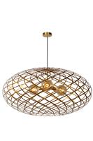 Lucide Hängeleuchte Wolfram, Schirm oval, 100 cm, gold